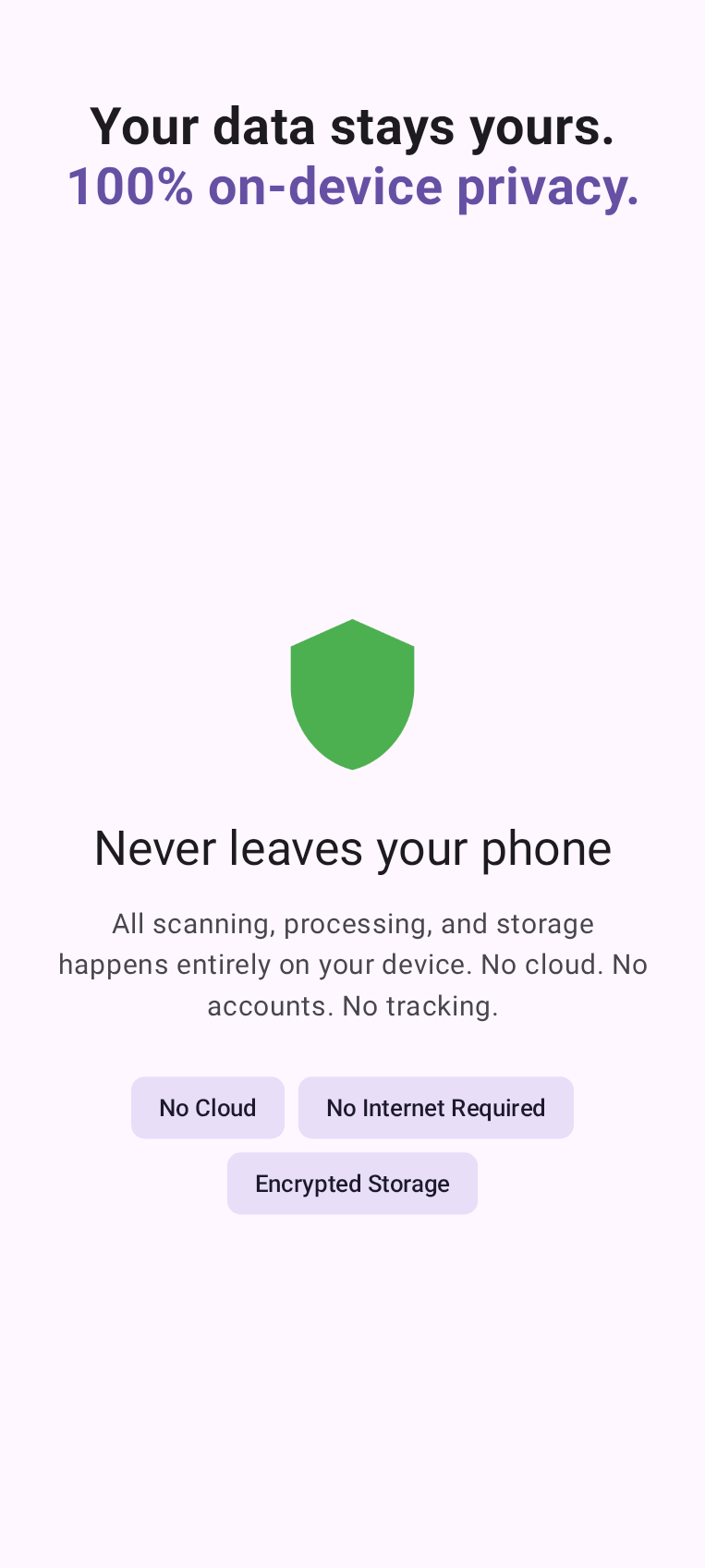 ID Scanner privacy showcase — 100% on-device